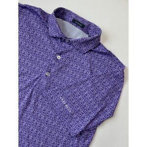 Turtleson Purple Polo Shirt Grey Rock Golf Club Abstract Size Medium Stretch